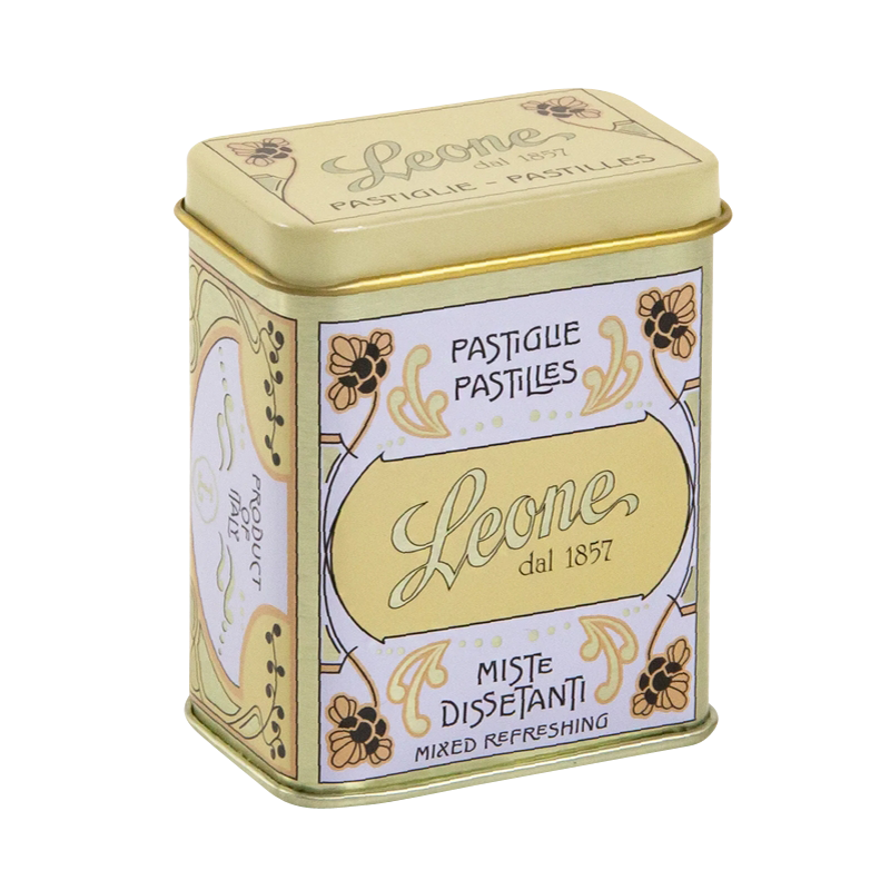 PASTILLES BOÎTE MÉTAL LEONE AUX FRUITS ASSORTIS