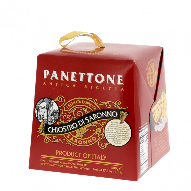 Panettone traditionnel en boîte carton Lazzaroni 500 g 